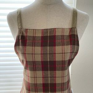Habituel 100% Cotton Plaid Apron